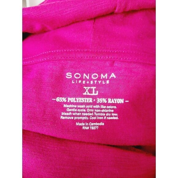 Sonoma lifestyle fuchsia berry NWT turtleneck XL sleeveless top - Picture 3 of 3